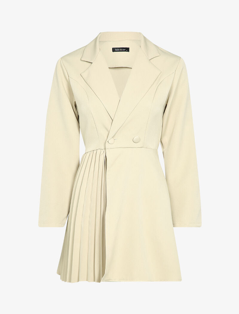 Veste mi-longue coupe patineuse - Beige - 3