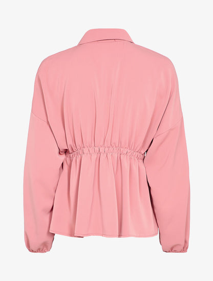 Chemise fluide cintrée à manches style kimono - Rose - 2
