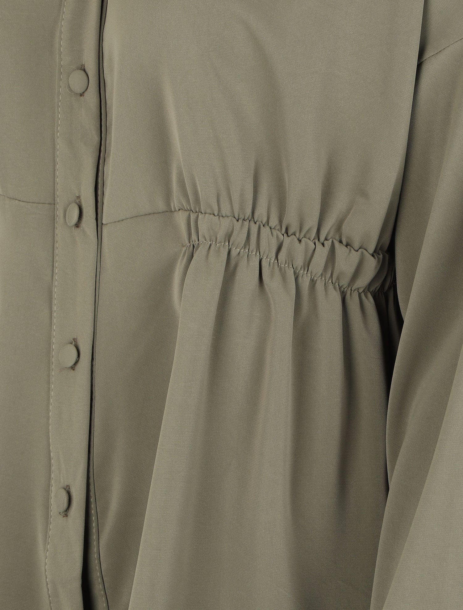 Chemise fluide cintrée à manches style kimono - Kaki - 3
