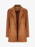 Veste ouverte mi-longue en suédine - Camel - 1