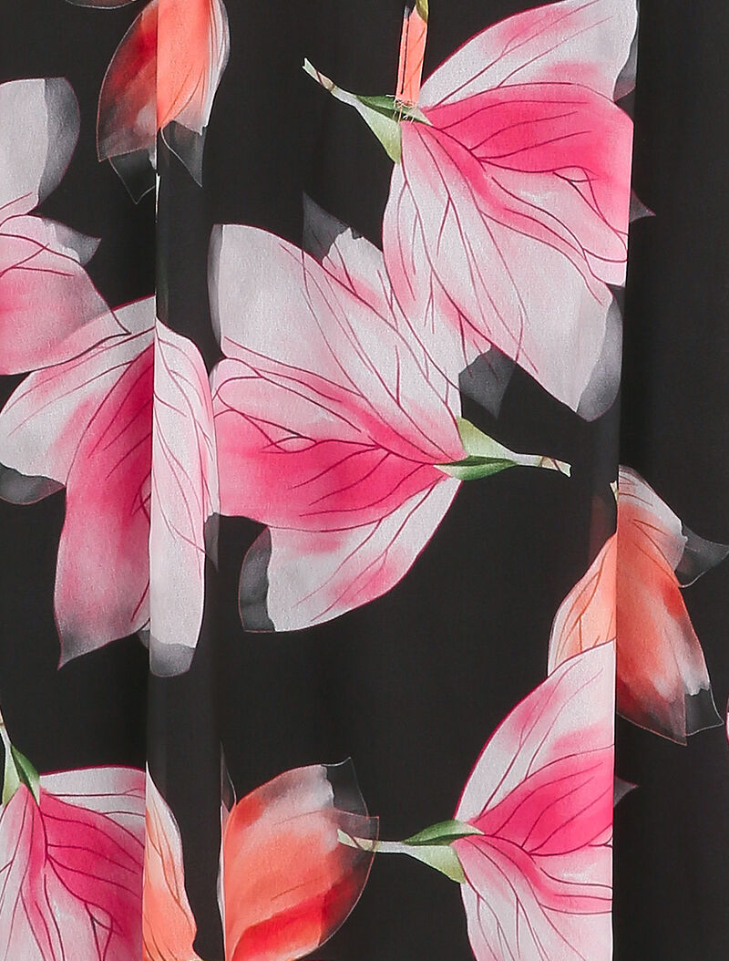 Robe imprimé crocus à liens de serrage - Noir - 3