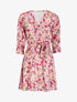 Robe satinée à imprimé à fleurs - Rose - 1