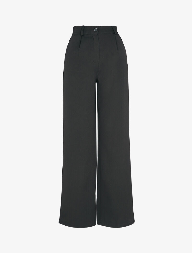 Pantalon droit fluide et ajusté à jambes extra longues - Noir - 3