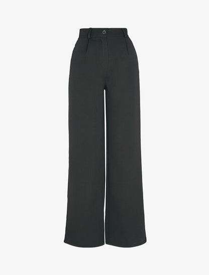Pantalon droit fluide et ajusté à jambes extra longues - Noir - 3