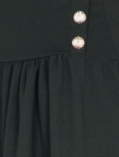 Jupe taille haute patineuse - Noir - 3