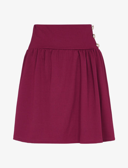 Jupe taille haute patineuse - Bordeaux - 4