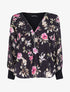 Top imprimé floral à fermeture stylisée - Noir - 4