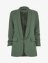 Blazer oversize à manches 3/4 froncées - Kaki - 1