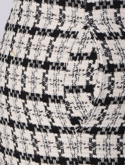 Mini short taille haute en tweed - Noir - 4