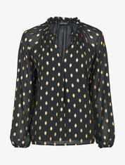 Blouse irisée à col stylisé - Noir - 1