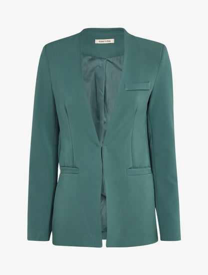 Blazer long uni - Bleu pétrole - 3