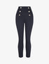 Pantalon empire à boutons décoratifs - Marine - 4