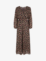 Robe longue à imprimé floral - Noir - 4