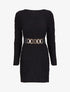 Robe pull en maille effet croisé - Noir - 1