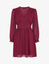 Robe empire à manches bouffantes transparentes - Bordeaux - 4