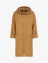 Manteau mi-long à capuche et manches à revers - Camel - 4