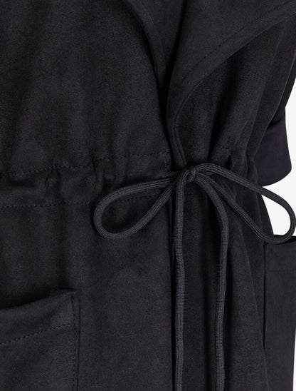 Veste en suédine à manches coudées ajustables - Noir - 3