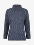 Pull col roulé oversize à plumetis - Bleu marine - 1