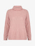 Pull col roulé oversize à plumetis - Rose - 1