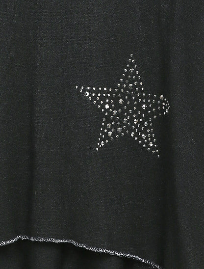 Pull fin oversize orné de strass - Noir - 3