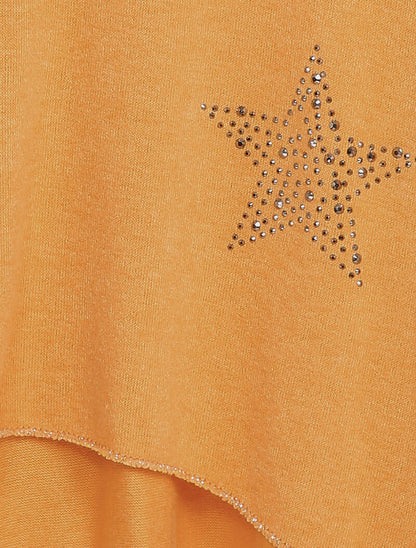 Pull fin oversize orné de strass - Jaune - 3