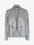 Veste en suédine à pans asymétriques - Gris - 1