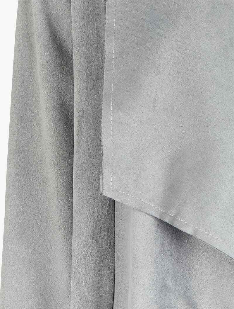 Veste en suédine à pans asymétriques - Gris - 3