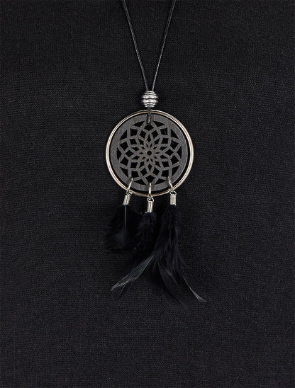 Top à bords irisés avec sautoir - Noir - 3