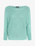 Pull à col bénitier et manches dolman - Bleu clair - 1