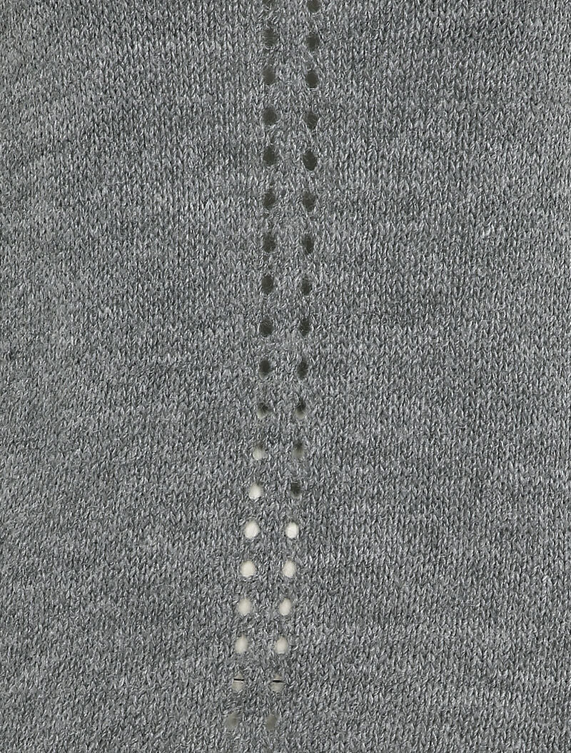 Pull à dos long ajouré et stylisé - Gris - 3