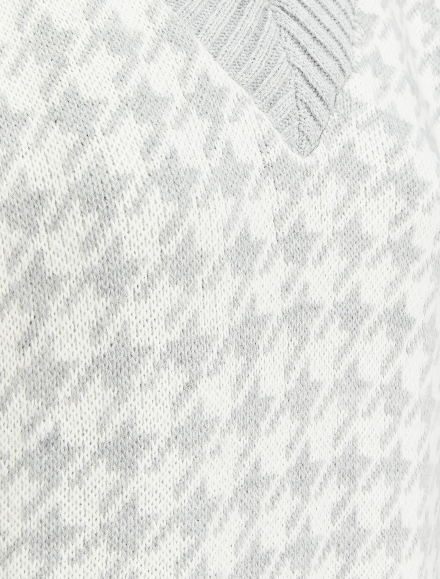 Pull sans manches à col V et imprimé pied de poule - Gris clair - 3