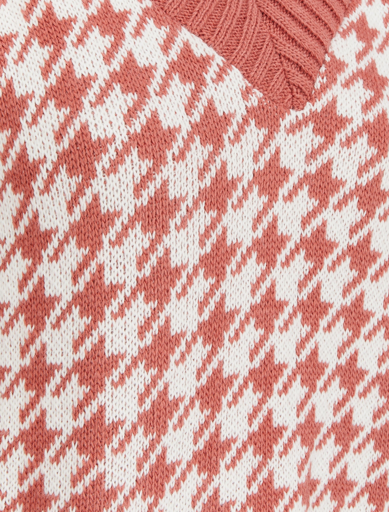 Pull sans manches à col V et imprimé pied de poule - Vieux rose - 3