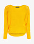 Pull à col bateau à manches en maille ajourée - Jaune - 1