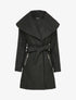 Manteau effet laine bouclée à col large - Noir - 4