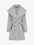 Manteau effet laine bouclée à col large - Gris clair - 1