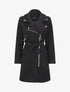 Manteau mi-long à zip asymétrique - Noir - 1