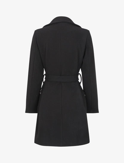 Manteau mi-long à zip asymétrique - Noir - 2