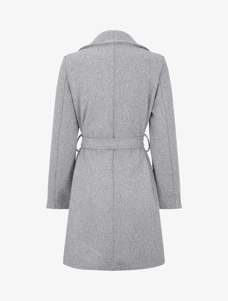 Manteau mi-long à zip asymétrique - Gris - 2