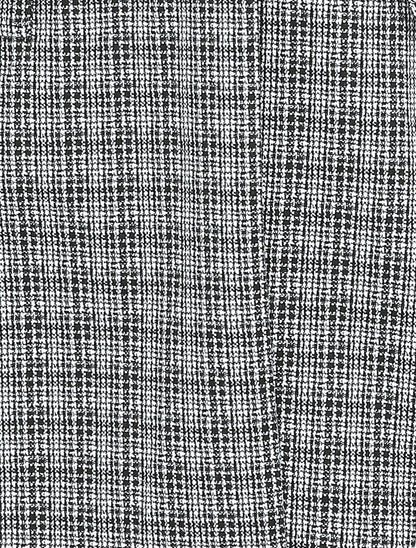 Veste mi-longue à motif petits carreaux - Noir - 3
