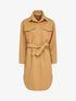 Manteau uni à bord arrondi - Camel - 1