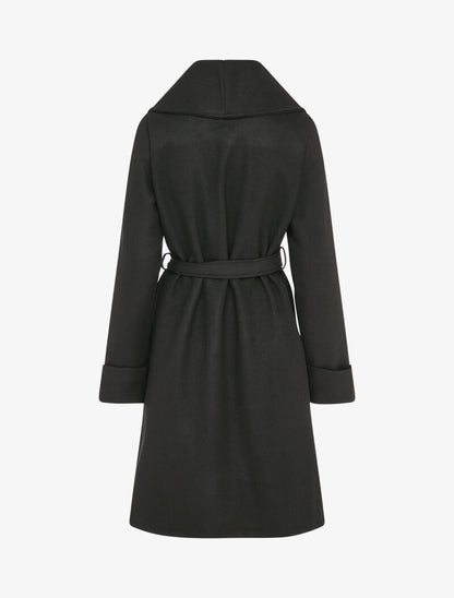 Manteau long oversize à col châle - Noir - 2
