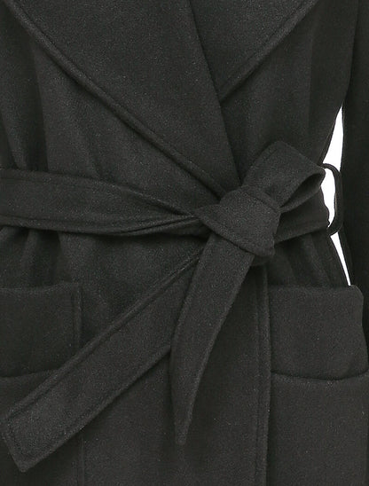 Manteau long oversize à col châle - Noir - 3
