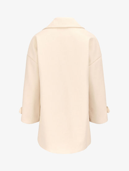 Manteau croisé à col à pied - Beige - 2