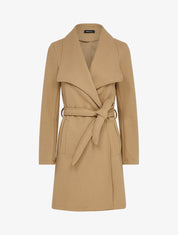 Manteau long droit avec ceinture - Camel - 3