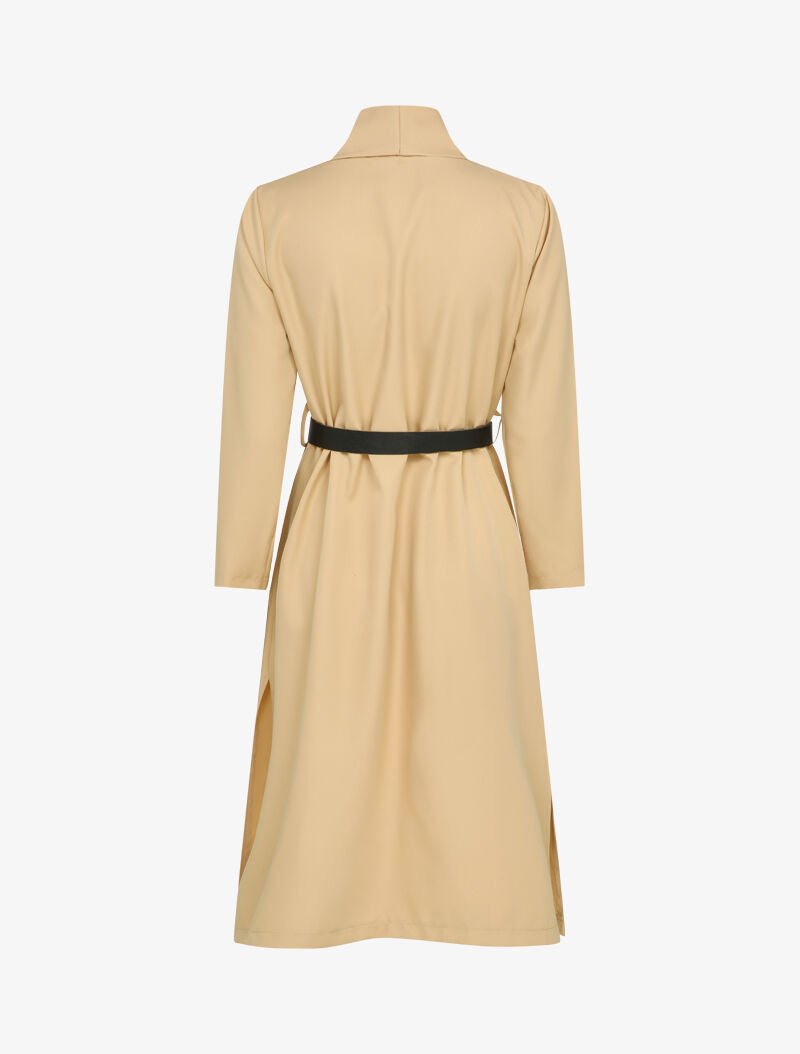 Veste longue à bords fendus - Beige - 2