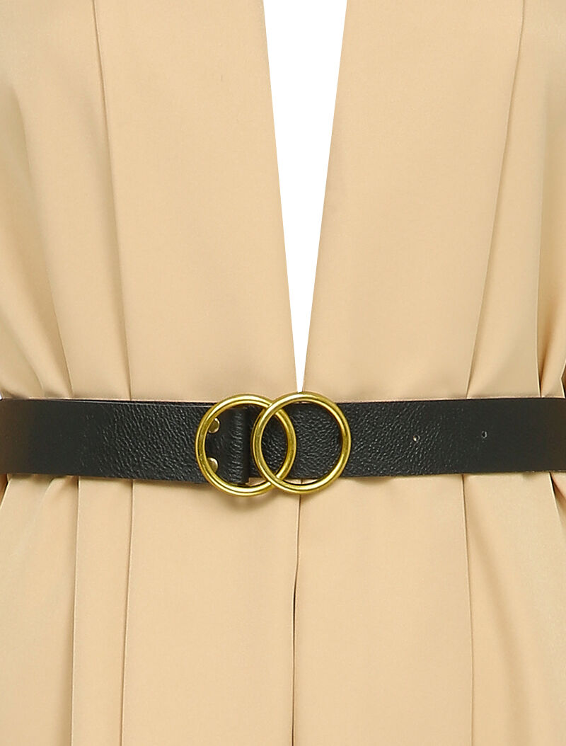 Veste longue à bords fendus - Beige - 3