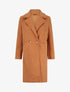 Manteau long coupe droite effet laine bouclée - Camel - 1