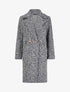 Manteau long coupe droite effet laine bouclée - Gris chiné - 1