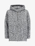 Manteau oversize à capuche en maille bouclette - Gris chiné - 4