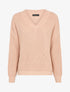 Pull ample à col V - Rose poudré - 1